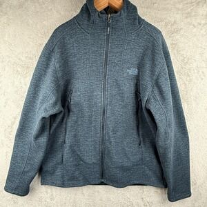 The North Face Anku Windwall Fleece Jacket Mens XXL Navy Blue Full Zip Outdoors